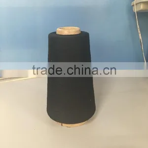 100% Polyester Spun Yarn (Close Virgin) Black 30s/1 thumbnail-1