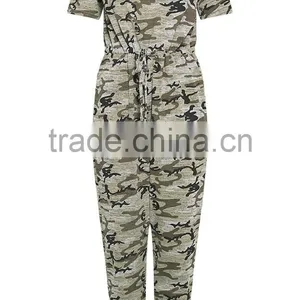 New Arrival Latest Fashion Camo Printed Bodycon Romper Sexy Fitted Short Sleeve Playsuit Casual Jumpsuit 2017 thumbnail-4