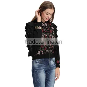 Latest Fashion Custom Women Bomber Flower Jacket thumbnail-2
