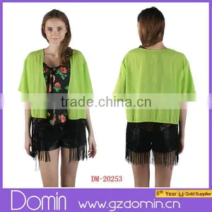 2014 Newest Woman Summer Fringe Kimono Poncho , Beach Kimono Cardigan thumbnail-1