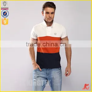 Men's 100% Cotton Single Jersey Contrast Pannel Custom Polo Shirts thumbnail-1