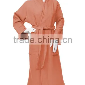 100% Premium Cotton Quick Dry Unisex Waffle Weave Bath Robe thumbnail-4