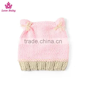 Sweety Pink Cat Newborns Girls Cap, Knitting By Hand Photography Hat For Kids Wholesale thumbnail-1