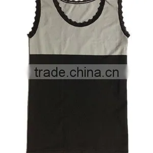 Lace Decorated Double Colors Sport Tank Top/tube Top thumbnail-1