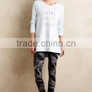 Wholesale Routine Sweatshirt Ladies Plain Pullover Sweatshirt Without Hood thumbnail-3