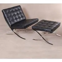 Aniline Leather White Barcelona Chair Ottoman Barcelona Chair Premium thumbnail-1