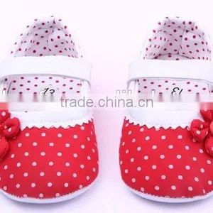 Spring&Autumn Polka Dot Flower Soft Sole Infant Baby Shoes thumbnail-3