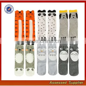 Wholesale Custom Girl and Boy Cotton Colorful Animal Cartoon Tube Socks for Baby Knee High Socks JH58 thumbnail-1
