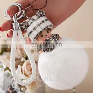 Factory Wholesale Multicolor Rex Rabbit Fur Monchichi With Cheap Price thumbnail-5
