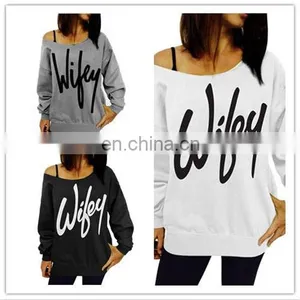 Online Shopping Clothes Women Cotton Jersey Long Sleeve Big Collar Casual Tshirt With Logo Printed thumbnail-1