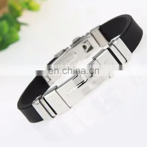 Fashion Silicone Stainless Steel Cross Bracelet for Man Custom thumbnail-6