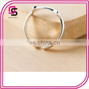 2017 New Style Sterling Silver Opening Adorable Cat Ear Ring Agent thumbnail-2
