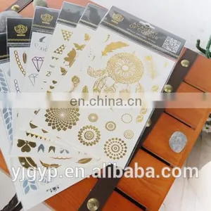 Hand Bracelet Glitter Metallic Gold Temporary Body Tattoo Sticker thumbnail-6