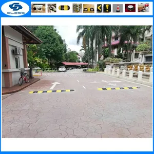 Cheap China Wholesale Recycled Rubber Speed Bump Traffic One Way Speed Breaker Rubber Striped Speed Bump & End Caps thumbnail-1