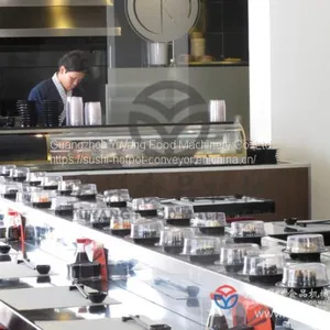 Champagne Gold / Bright White Sushi Conveyor Belt System With LED Lights thumbnail-1