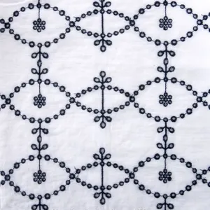 African Embroidered Dry Lace Cotton Embroidery Fabric thumbnail-1