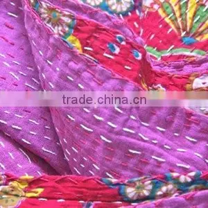 Tropicana Kantha Quilts Handstiched Kantha Work Bed Cover Throw Ralli Indian Wholesale Handmade thumbnail-3