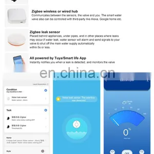 WIFI Smart Water Valve for Water Leakage Protection System Compatible With Alexa Google Home and Wireless Gateway With Tuya APP thumbnail-6