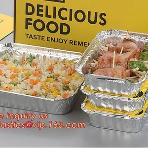 Reheating, Baking, Roasting, Meal Prep, To-Go Containers Aluminum Pan Disposable Heavy Duty Rectangular Tin Foil Pans thumbnail-1