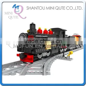 Mini Qute DIY Intellect Train Rail Track Transport Vehicle Action Figure Plastic Building Block Model Educational Toy NO.25812 thumbnail-1