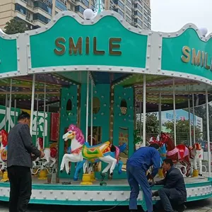 Amusement Rides Mechanical Indoor Chinese Green Carousel Ride For Kids Equipment thumbnail-3