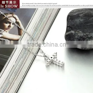 Yiwu Factory Sell Cheap 316l Stainless Sterling Steel Cross With Crystal Rhinestone Charms Pendant Allergy Free thumbnail-2