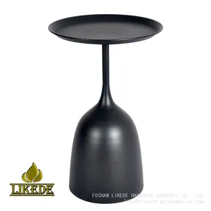 Iron Metal Bedside Table for Black Tea and Coffee Elegant Furniture Legs thumbnail-1