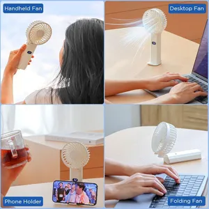 Portable Handheld Rechargeable Personal Fan - 4000mAh Battery, 3 Speed Settings, Compact & Lightweight for Outdoor, Travel, Office, and Home Use thumbnail-4