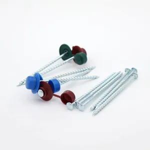 China Galvanized Twist Nails With Colored Plastic Cap - 3.5mm Thick for Corrugated Roofing thumbnail-5
