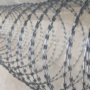 Stainless Steel Razor Barbed Wire/Concertina Blade Fencing Security Wire Roll Price for Farm Prison Safety Fence thumbnail-2