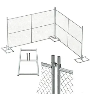 Outdoor Heat-treated Steel Temporary Movable Safety Fence, no Excavation Required, With Waterproof Steel Wire Driveway Guardrail thumbnail-2