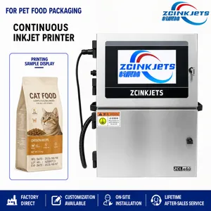 Pet Food Packaging CIJ Printer for Cat Food Pouches Lot Number Production Information and Traceability Coding thumbnail-1