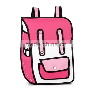 2d 3d Cartoon Bags School Backpack thumbnail-1