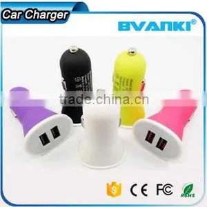Top Quality Online Shopping Frosted Spray Portable Universal Dual USB Car Charger for Smart Phone With 2 Usb Ports Free Samples thumbnail-1