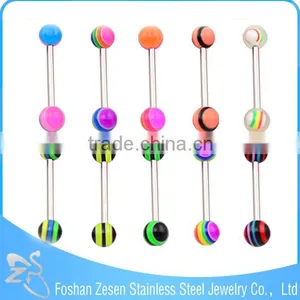 Dice Design Steel Bar Flexible And Acrylic Tongue Rings thumbnail-6