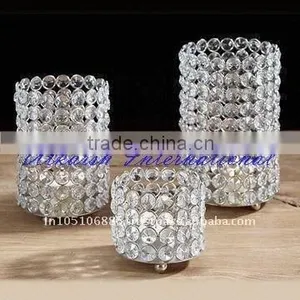 Crystal Round Shape Tea Light Votive/Wedding Tea Light Votive/Roud Tea Light Votive/Table Top Tea Light Holder thumbnail-1