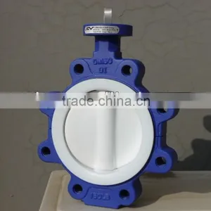 PTFE-lined Lug Type Butterfly Valve for Chemicals and High-corrosive Media thumbnail-1