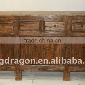 Antique Chinese Reclaimed Wood Six Door Six Drawer Cabinet thumbnail-1