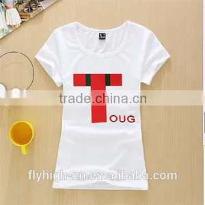 Factory Cheap Plain White T-shirts Girls t Shirts thumbnail-3