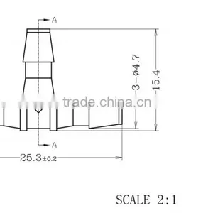 1/8" Three Direct Links 90 Degrees Plug-in Plastic Pipe Fittings Tee Joints thumbnail-2
