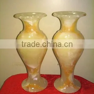 Yellow Marble Stone Vase thumbnail-1
