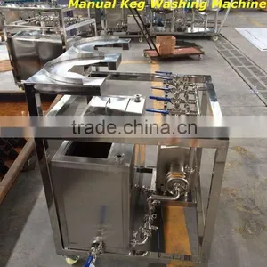 Stainless Steel Manual Two Station Beer Keg Washing Machine With Barrel Three-phrase 220V 50 Hz Quality Choice thumbnail-2