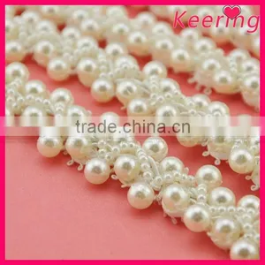 2015 Newest Fancy Pearl and Bead Braided Trim for Wedding WTP-1207 thumbnail-2