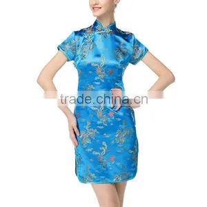 Modern Chinese Sexy Qipao Party Gowns With Sleeves Wholesale Plus Size Cotton Club Dresses Quality Choice Most Popular thumbnail-3