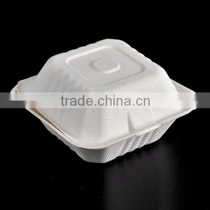 Eco Friendly Bagasse Take Out Lunch Boxes / Tableware thumbnail-3