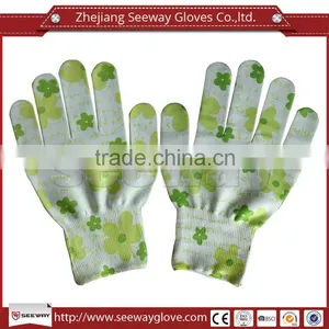 Seeway Printed Garden Gloves Nylon Liner Beautiful Women Garden Gloves thumbnail-1