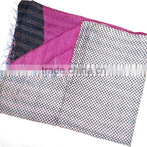 Handmade Silk Kantha Reversible Silk Stoles thumbnail-4