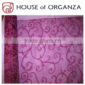 Flocking Organza Fabric for Holiday Decorations and Curtains thumbnail-1