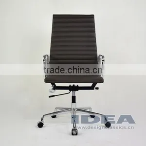 Replica EA119 Charles High Back Office Chair - Dark Grey Color Genuine Leather thumbnail-2