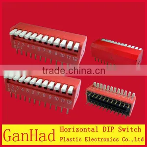 12Pin Red DIP Switchs/Horizontal 12Pin 2.54 Pin Distance Dip Switch With ROHS thumbnail-1
